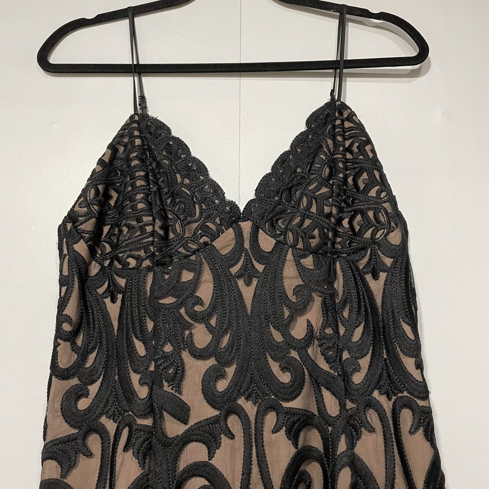Bardot Sheath Dress Womens 10 Midi Black Lace‎ V-Neck Lined - Picture 2 of 9